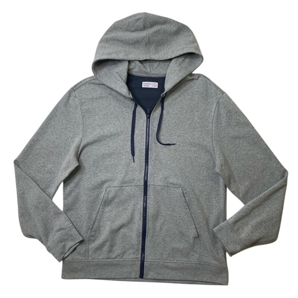 Outdoor Voices Hoodie Mens XL Extra Large Gray Full Zip Cotton Blend Sweatshirt